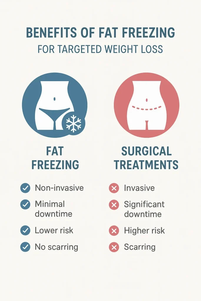 graphic showing the benefits of fat freezing Wallingford