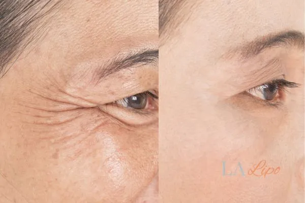 Before and after results of woman - HI-fu wrinkles reduction treatment Wallingford