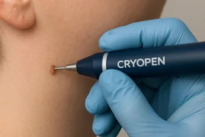 Person receiving skin tag removal Wallingford